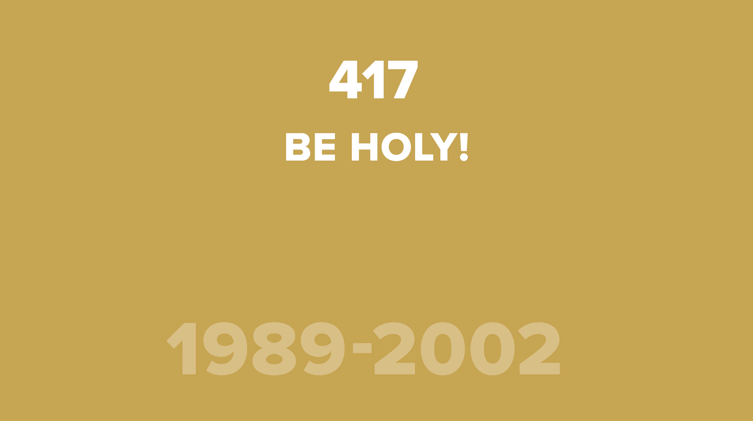 417. Be Holy!