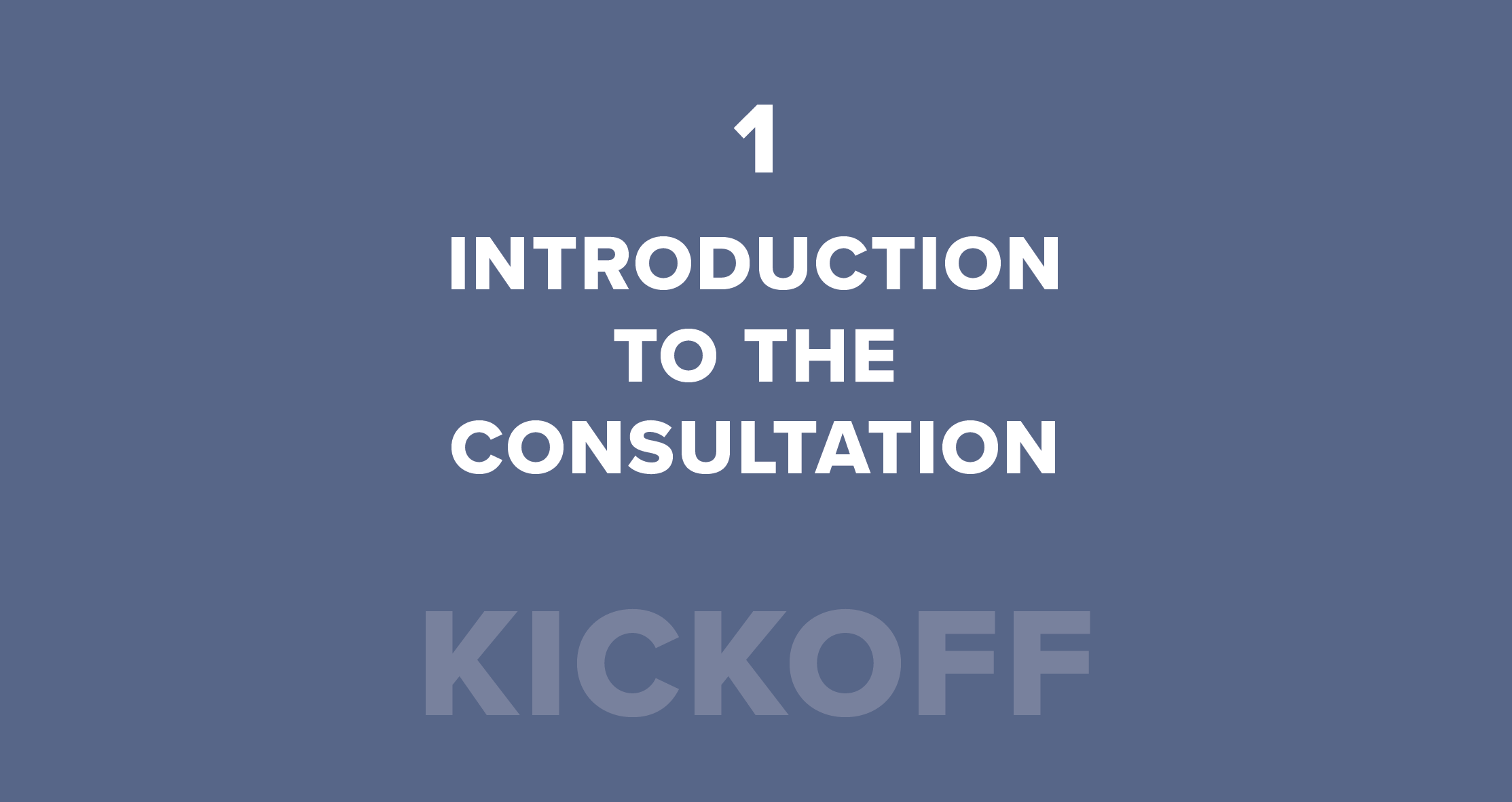 01. Introduction to the Consultation