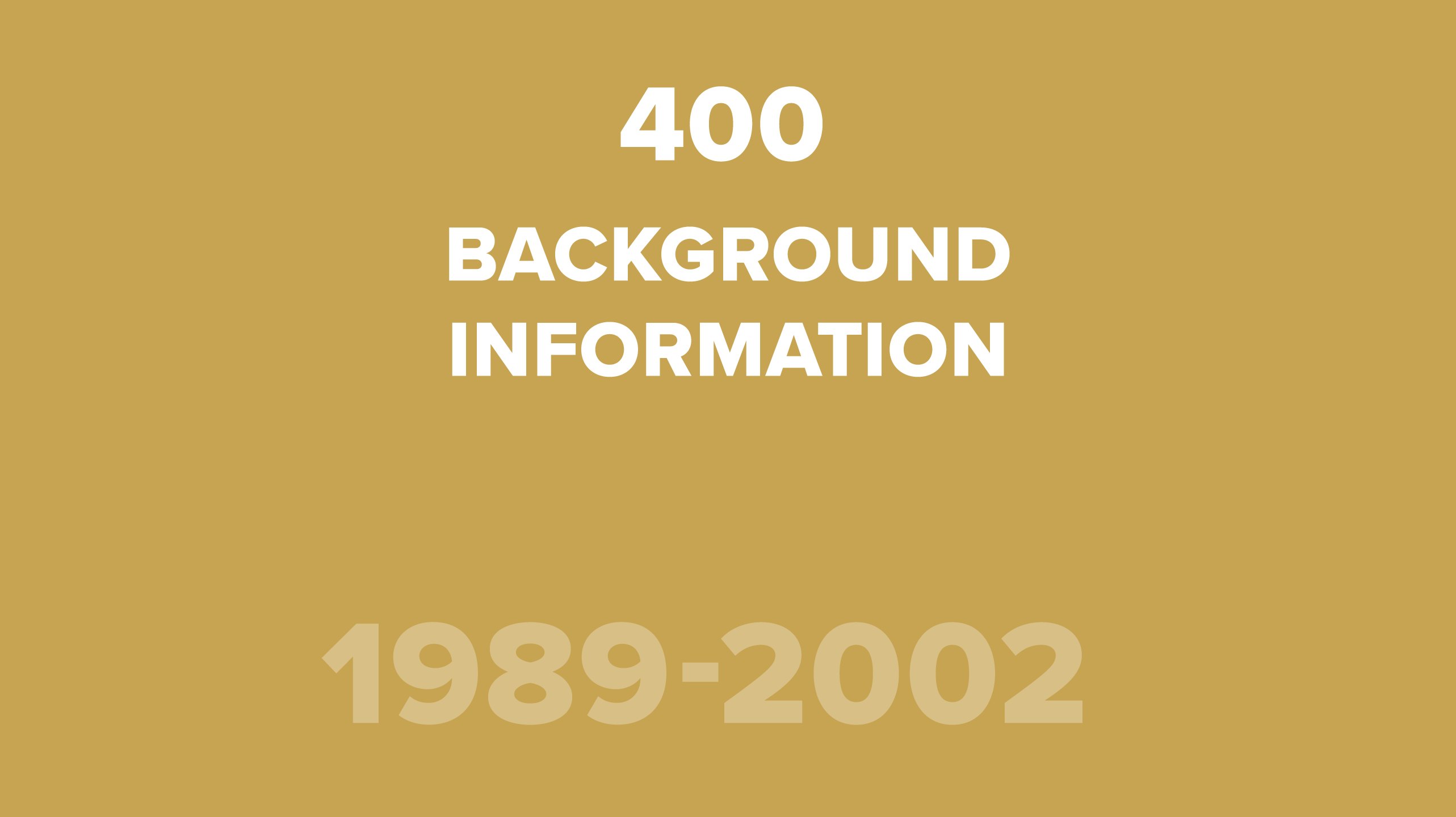 400. Background Information for 1989-2002 Sources